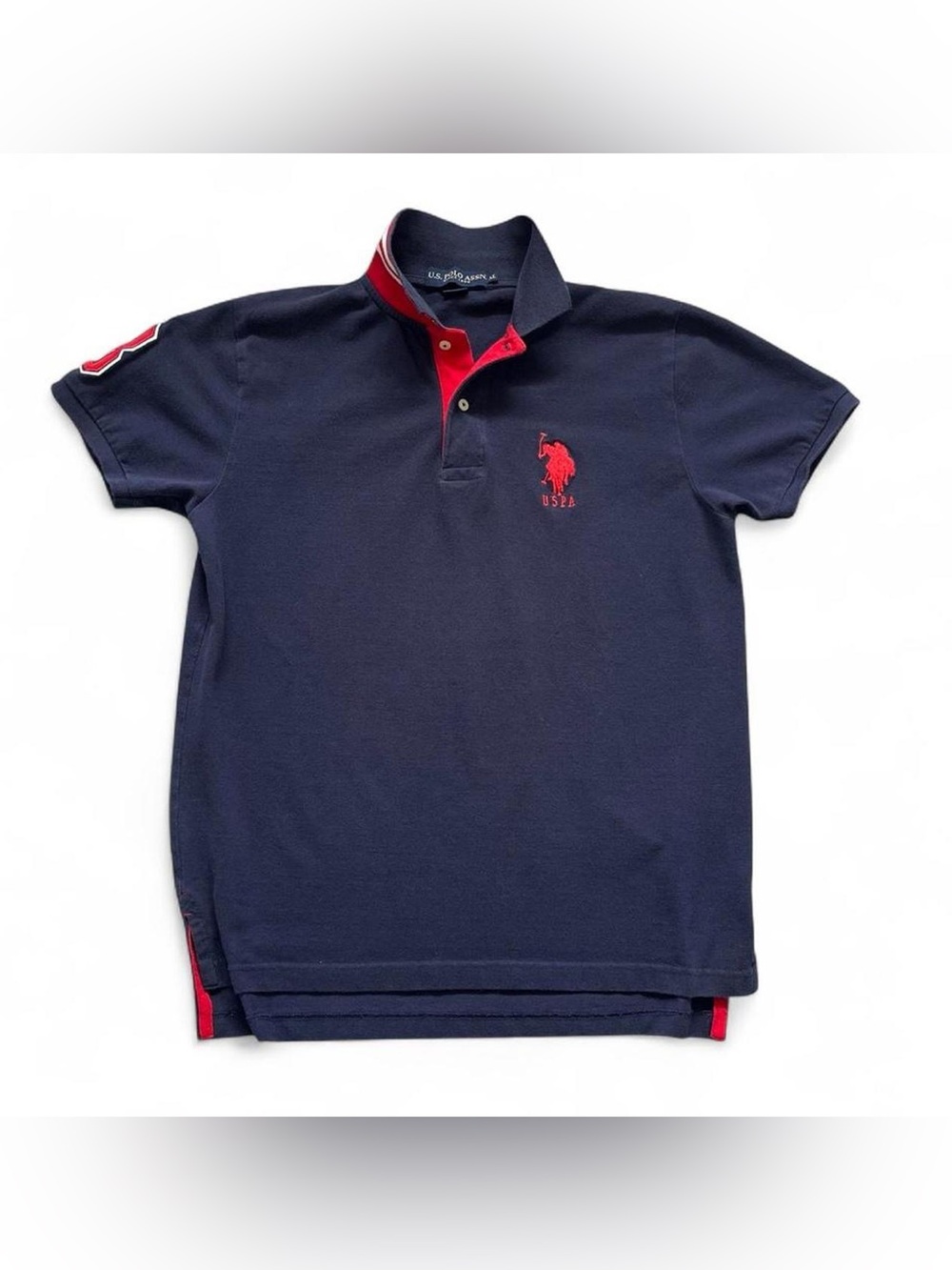 U.S. Polo Assn. Men's Navy Red Logo Polo Shirt